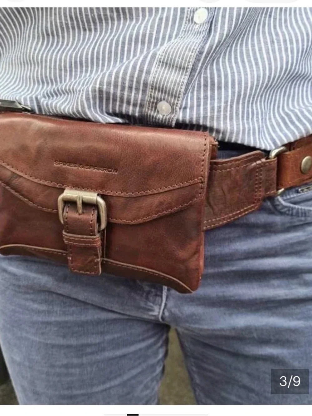 Spikes & Sparrow Missouri Leather Waist Bag in chesnut cognac Brown - Picture 9 of 10